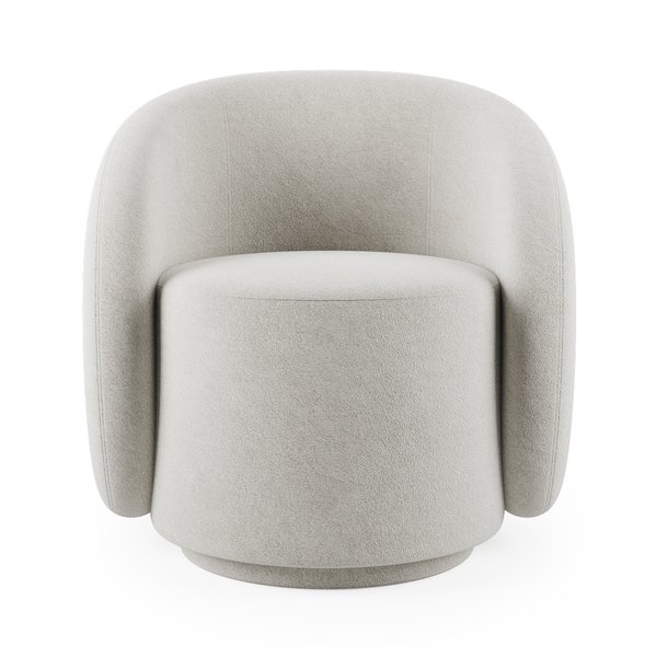 Poltrona Aura 1 Lugar Giratória Estofada Formas Orgânicas - Boucle Off ...